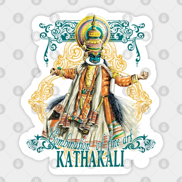 Kathakali Dance Form Sticker by swarna artz